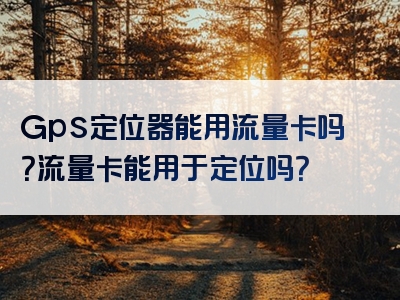 Gps定位器能用流量卡吗？流量卡能用于定位吗？