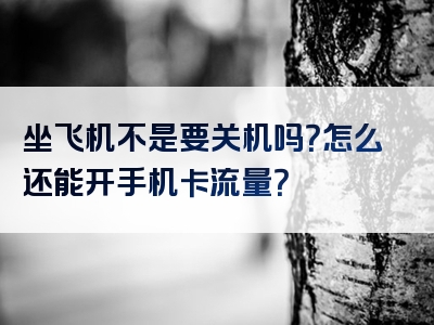 坐飞机不是要关机吗？怎么还能开手机卡流量？