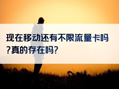 现在移动还有不限流量卡吗？真的存在吗？