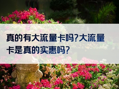 真的有大流量卡吗？大流量卡是真的实惠吗？