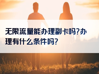 无限流量能办理副卡吗？办理有什么条件吗？