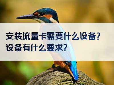 安装流量卡需要什么设备？设备有什么要求？