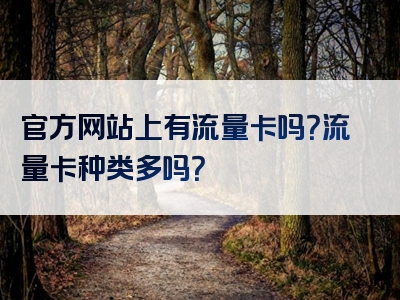 官方网站上有流量卡吗？流量卡种类多吗？
