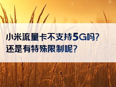 小米流量卡不支持5G吗？还是有特殊限制呢？