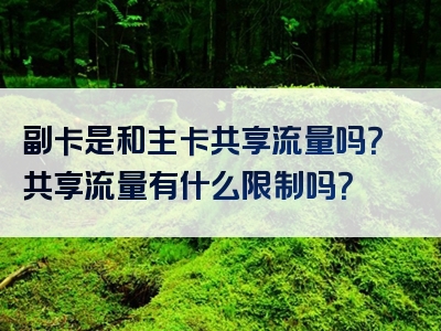 副卡是和主卡共享流量吗？共享流量有什么限制吗？