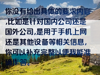 你没有给出具体的要求内容，比如是针对国内公司还是国外公司，是用于手机上网还是其他设备等相关信息，你可以补充完整以便我能准确作答。