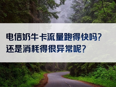 电信奶牛卡流量跑得快吗？还是消耗得很异常呢？