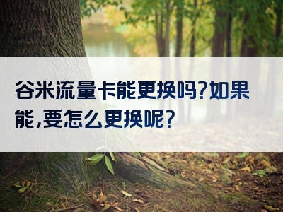 谷米流量卡能更换吗？如果能，要怎么更换呢？